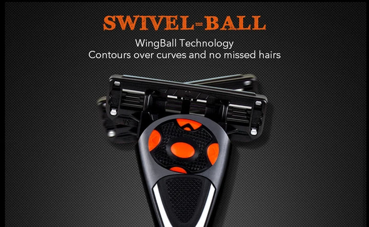 Qshave Black Spider Razor with Precision Trimmer | 6-Blade & 5-Blade Cartridges | Premium Manual Shaving for Men & Women