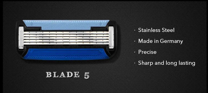 Qshave Black Spider Razor with Precision Trimmer | 6-Blade & 5-Blade Cartridges | Premium Manual Shaving for Men & Women