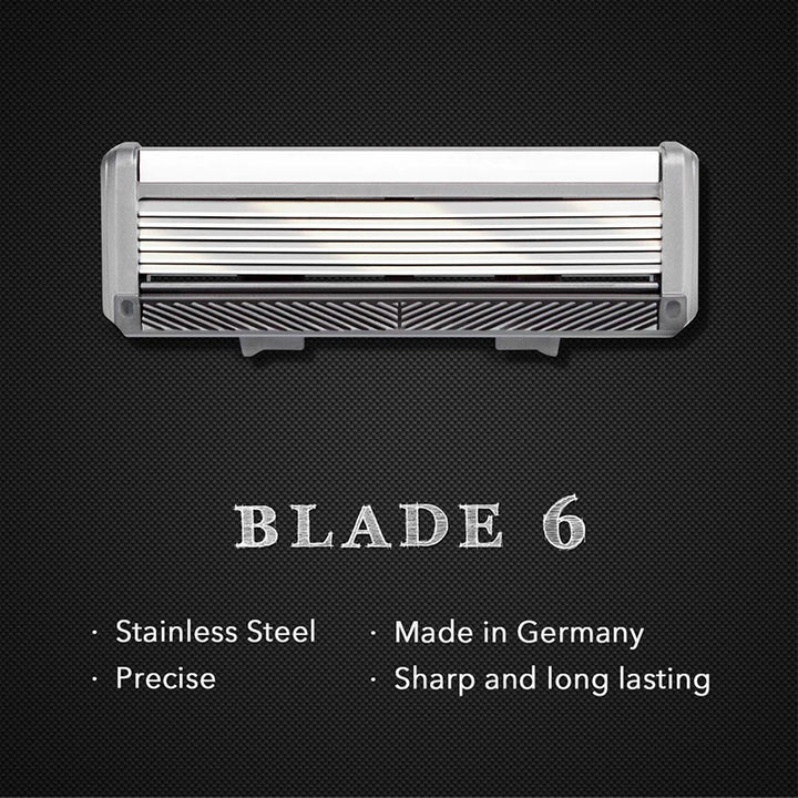 Qshave Black Spider Razor with Precision Trimmer | 6-Blade & 5-Blade Cartridges | Premium Manual Shaving for Men & Women
