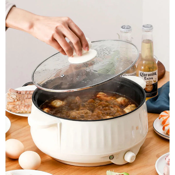 Compact 2-in-1 Electric Cooker – Non-Stick Mini Pot for Fast Meals, Soups & Rice | Ideal for 1-2 People