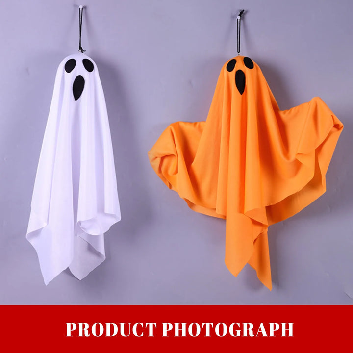 Halloween Ghost Hanging Decorations – Light-Up White Flying Ghosts for Tree, Window & Wall | Scary Halloween Ornament 50x40cm