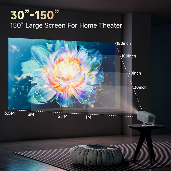 P30 PRO Smart Mini Projector Android 14 – WiFi 6, BT 5.0, 4K Support, HD 720P Home Theater & Outdoor Portable Projector