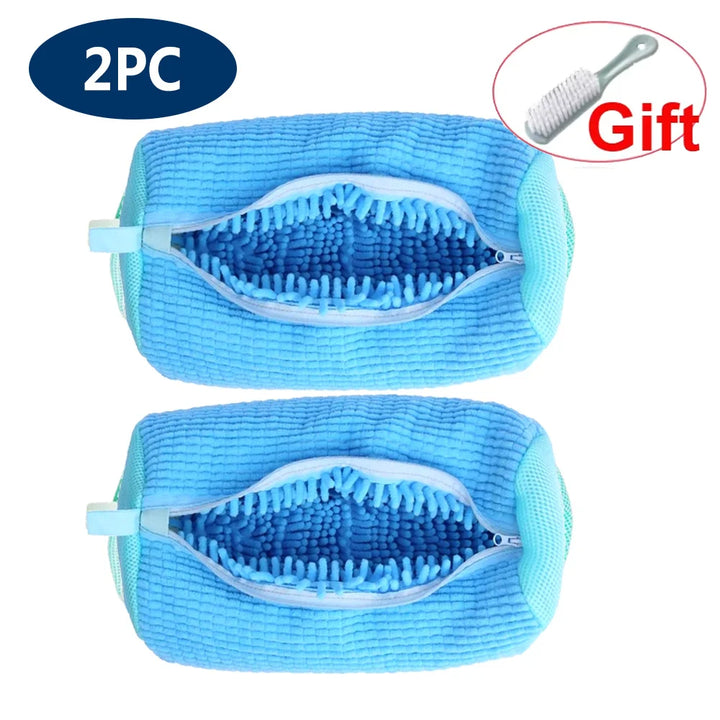 Shoe Washing Machine Bag Laundry Washer Dryer Reusable All Shoe Types Sizes Zipper Closure Padded Fluffy Fibers Sneaker Cleaning