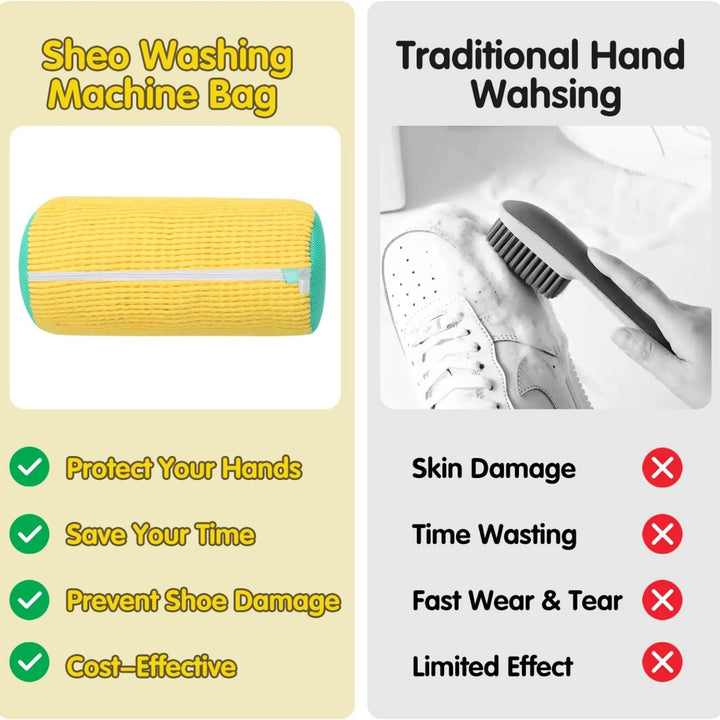 Shoe Washing Machine Bag Laundry Washer Dryer Reusable All Shoe Types Sizes Zipper Closure Padded Fluffy Fibers Sneaker Cleaning
