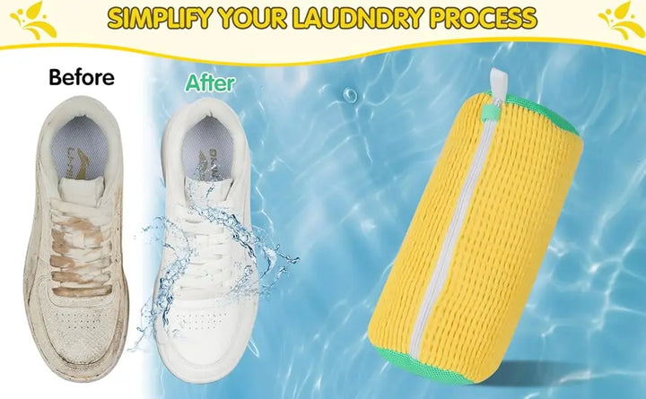 Shoe Washing Machine Bag Laundry Washer Dryer Reusable All Shoe Types Sizes Zipper Closure Padded Fluffy Fibers Sneaker Cleaning