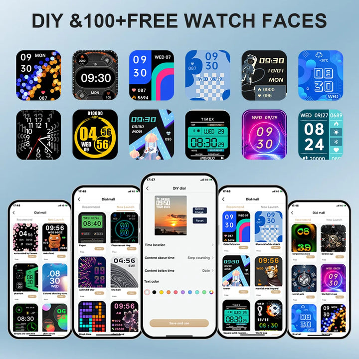 LAXASFIT H9 Smartwatch — Bluetooth Call, Fitness Tracker, Heart & Blood Oxygen Monitor (2.01" Display)