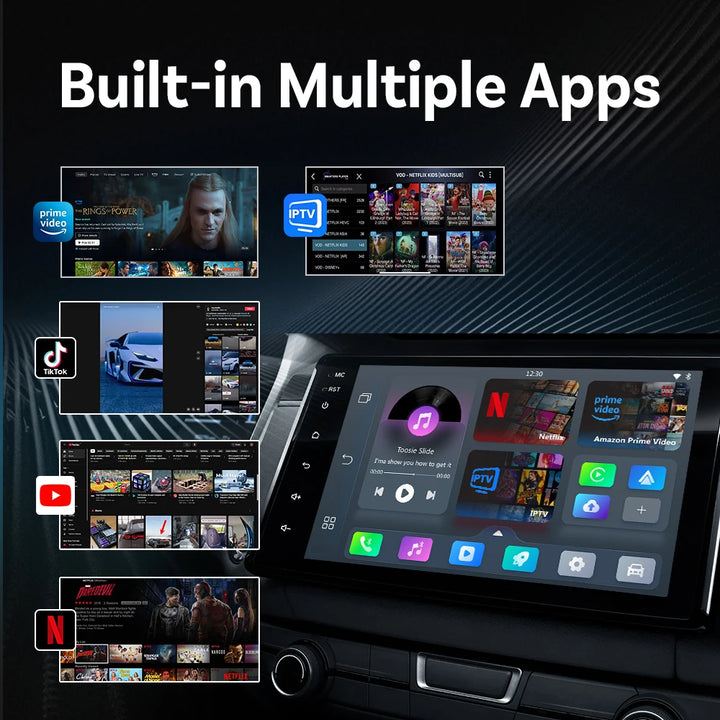 OTTOCAST Play2Video Pro – Wireless CarPlay & Android Auto AI Box | Built-in YouTube, Netflix & TV Apps for 99% of Cars