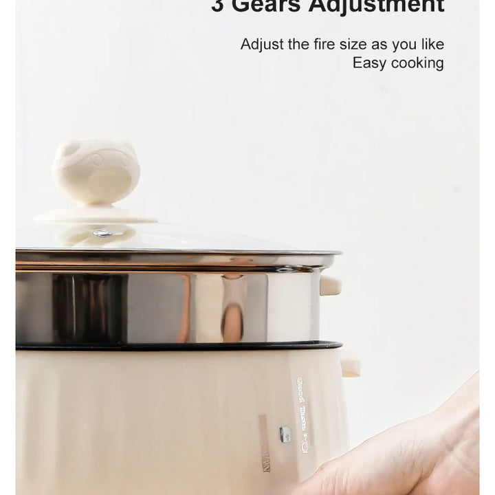 Compact 2-in-1 Electric Cooker – Non-Stick Mini Pot for Fast Meals, Soups & Rice | Ideal for 1-2 People