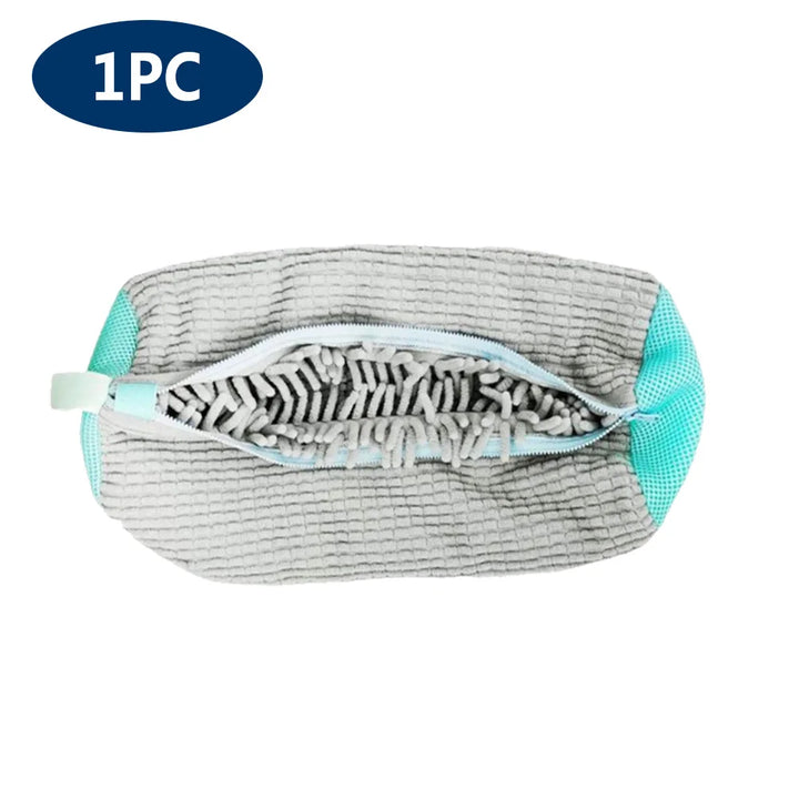 Shoe Washing Machine Bag Laundry Washer Dryer Reusable All Shoe Types Sizes Zipper Closure Padded Fluffy Fibers Sneaker Cleaning