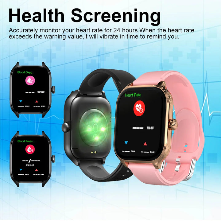 LAXASFIT H9 Smartwatch — Bluetooth Call, Fitness Tracker, Heart & Blood Oxygen Monitor (2.01" Display)
