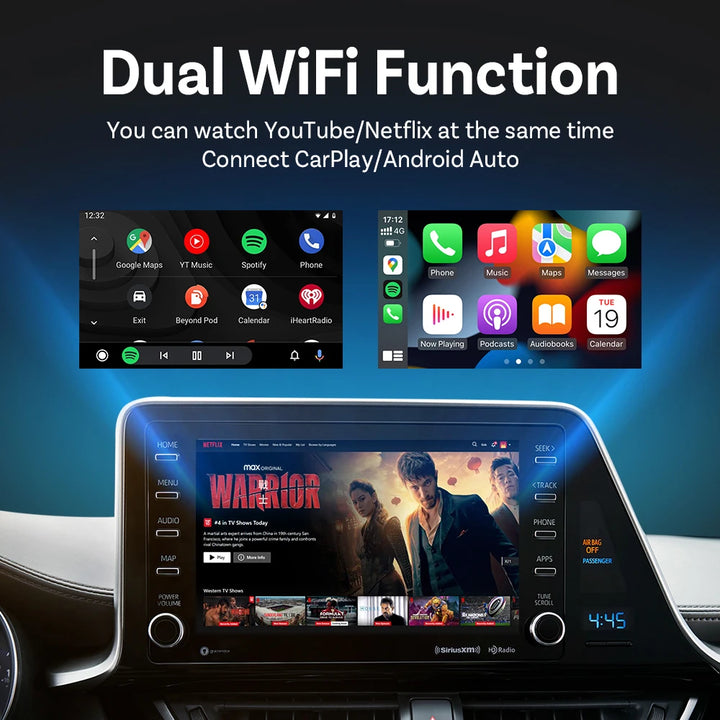 OTTOCAST Play2Video Pro – Wireless CarPlay & Android Auto AI Box | Built-in YouTube, Netflix & TV Apps for 99% of Cars