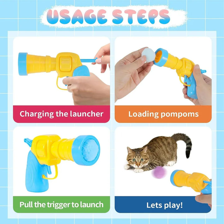 Interactive Plush Ball Launcher Toy for Cats – Fun Shooting Game for Indoor Kittens | Self-Play Pet Toy