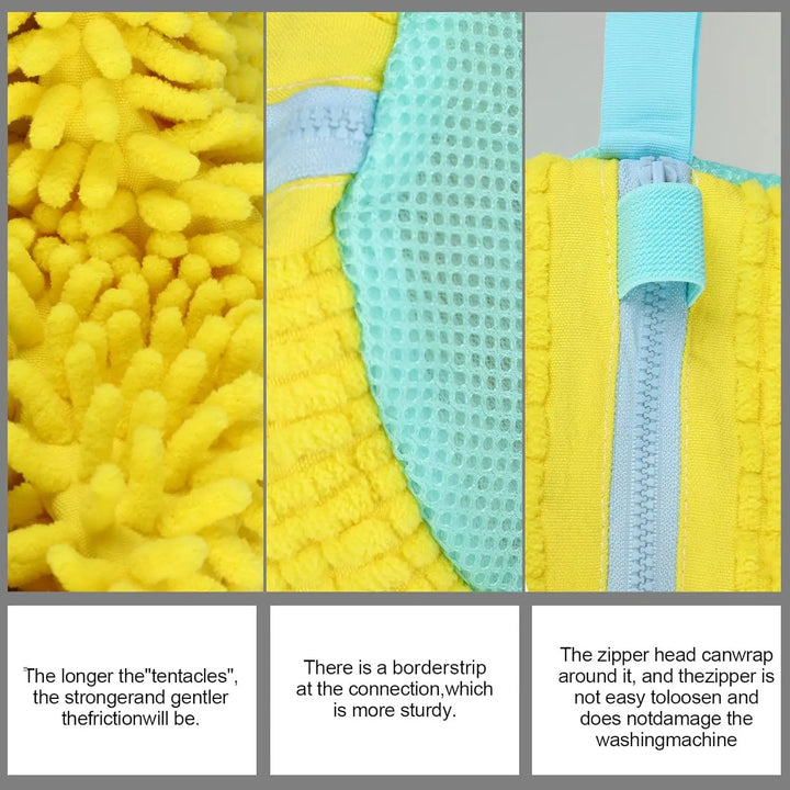 Shoe Washing Machine Bag Laundry Washer Dryer Reusable All Shoe Types Sizes Zipper Closure Padded Fluffy Fibers Sneaker Cleaning