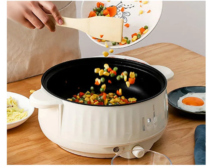 Compact 2-in-1 Electric Cooker – Non-Stick Mini Pot for Fast Meals, Soups & Rice | Ideal for 1-2 People
