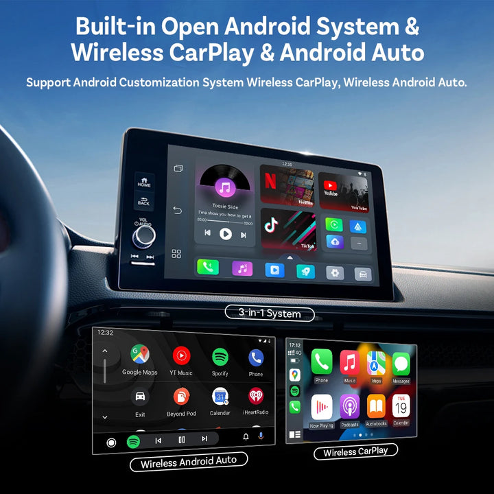 OTTOCAST Play2Video Pro – Wireless CarPlay & Android Auto AI Box | Built-in YouTube, Netflix & TV Apps for 99% of Cars